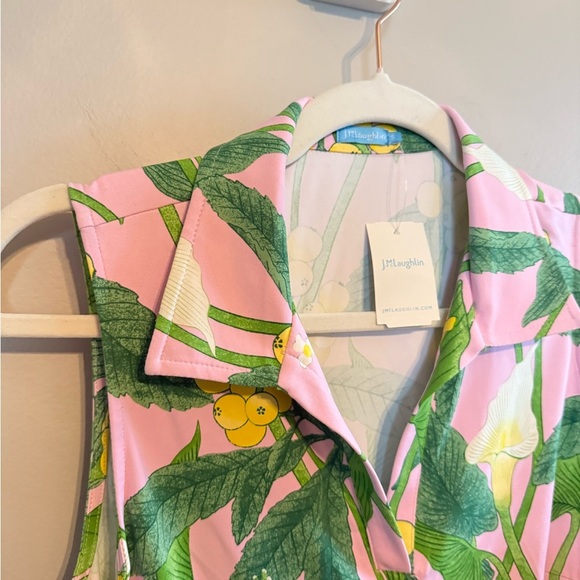 J. Mclaughlin • NWT Ayla Dress Catalina Cloth Lily Frond‎ Pink Green XS Preppy - Picture 7 of 12